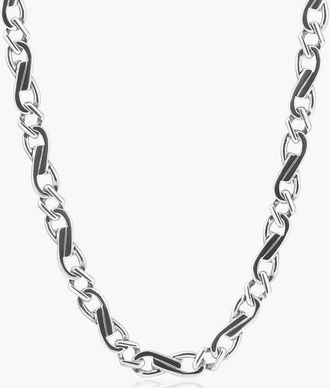 Pompeii3 Mens Figaro 14k Gold (62gram) or Platinum (116gram) 8mm Link Chain Necklace 22