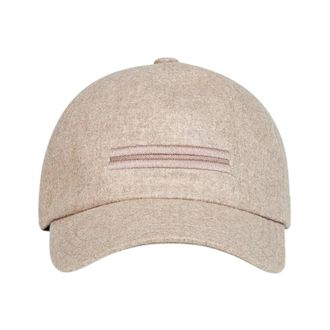 Ermenegildo Zegna Kasjmieren honkbalpet - unisex - Accessoires - Beige - Maat: L Kasjmier