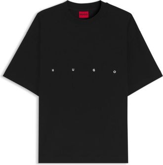 HUGO BOSS Oversize-fit cotton T-shirt with bold printed logo