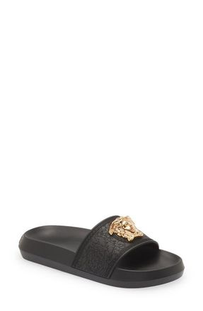 Versace Medusa Pool Slide in Black at Nordstrom, Size 10Us