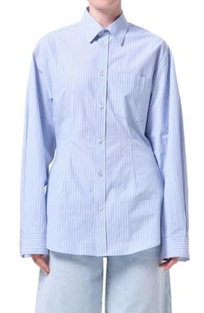 A Gold E Cinch Stripe Button-Up Shirt in Webb Stripe at Nordstrom, Size X-Small