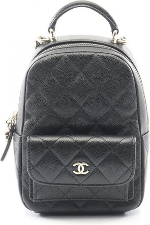 Chanel Black Grained Calfskin Backpack (Pre-Owned)