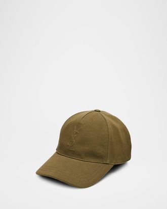 Saint Laurent Men & apos;s Cassandre Cotton Denim Twill Baseball Cap