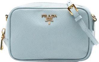 Prada Pre-owned Cross Body Bags, female, Blue, Size: ONE SIZE Pre-owned Saffiano Crossbody Bag