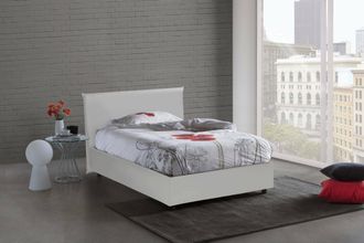 Dmora Dmora - Cama De Plaza Y Media Dacero, Cama Contenedor Con Tapizado En Ecopiel, 100% Made In Italy, Apertura Frontal, Adecuado Para Colch&oacute;n Cm 120x200,