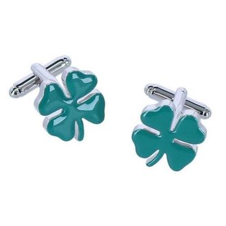 Trafalgar Store Shay Shamrock Novelty Cufflinks in Green Shamrocks at Nordstrom