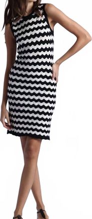 Minnie Rose Stripe Scallop Tank Dress In Navy/startch