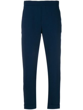 P.A.R.O.S.H. rolled cropped trousers - Blu