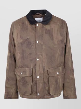 Les Deux montana patterned cotton jacket contrast collar