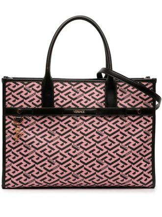 Versace 2000-2025 Multicolor Coated Canvas La Greca Tote satchel - Multicolour