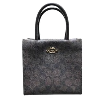 Coach Pre-owned Mini Bags, female, Brown, Size: ONE SIZE Pre-owned Mini Carry Signature Canvas Leather Crossbody Bag