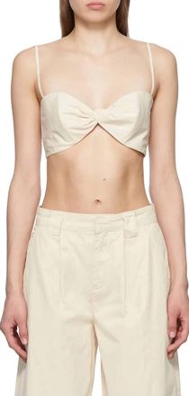 Frame Denim Twist Bra Top In Flax