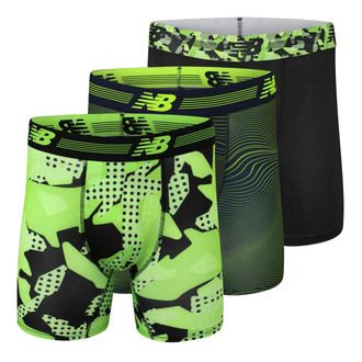 New Balance Mens Ultra Soft Performance 6 Boxer Briefs with No Fly (3-Pack of Underwear), Black/Hi-light Shckwve/Energy Lime Pxl, XXXXXL