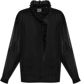 Isabel Marant Leota Top - Dames - Overhemden - Zwart - L - Katoen - Overhemden