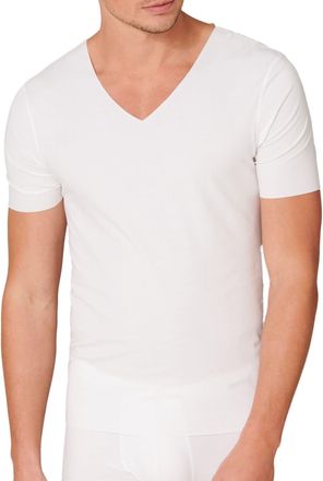 Schiesser Mens Laser Cut V-Neck Unterhemd Underwear, White, XL/7