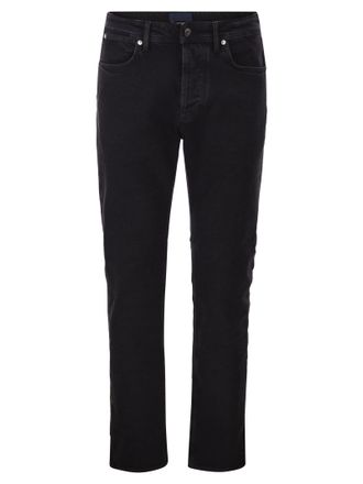 Stone Island slim-fit jeans met vijf zakken en gespoelde afwerking