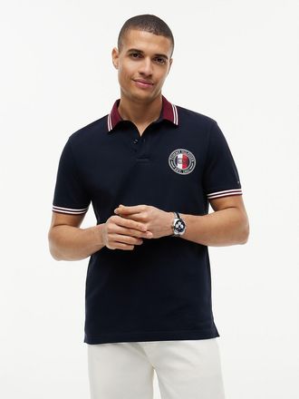 Tommy Hilfiger Mens Regular Fit Circle Logo Tipped Polo - Navy - XXL