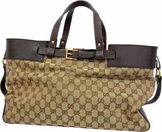 Gucci Brown Canvas Tote Bag (Pre-Owned)