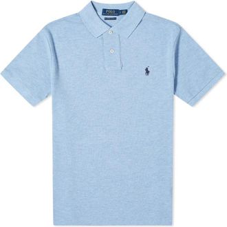 Polo Ralph Lauren Blue Custom Slim Fit Mesh Polo Shirt, Size Large