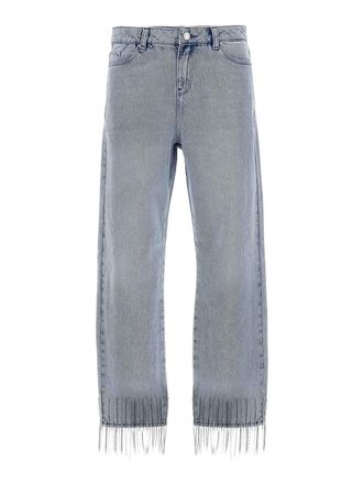 Karl Lagerfeld Rhinestone fringed jeans