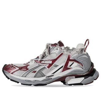 Balenciaga (WMNS) Balenciaga Runner Sneakers Grey Burgundy Mesh and Nylon 677402W3RB39069