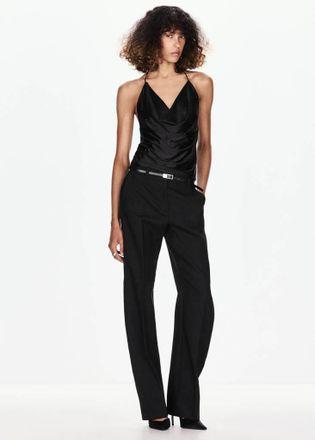 Mango Top con dettagli brillio nero - Donna - S - MANGO