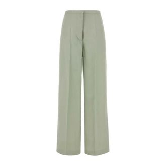 Alberta Ferretti Alberta Ferretti, Wide Trousers, female, Green, Size: XS Satin Wide-Leg Trousers