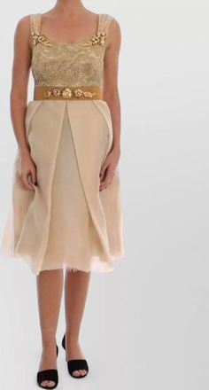 Dolce & Gabbana silk crystal embellished midi dress
