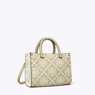 Tory Burch Womens T Monogram Contrast Embossed Top-Handle Tote, One Size