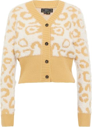 Faina Vest Dames Wol Wit Licht Camel