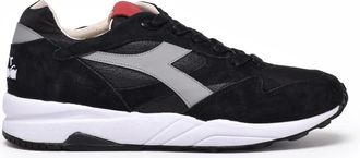 Diadora Black Leather Polyester Eclipse Italia Sneakers