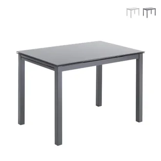 Oresteluchetta Oresteluchetta - Tavolo Allungabile In Vetro Temprato Grigio Cm. H.76 X L.110 X P.70