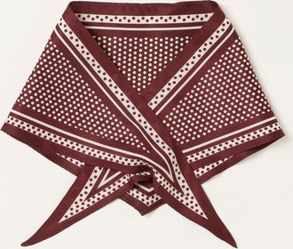 Fat Face FatFace Burgundy Red Polka Dot Triangle Square Scarf