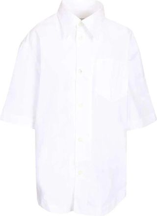 Ami Korte Mouw Poplin Shirt - Dames - Overhemden - Wit - M - Katoen - Overhemden