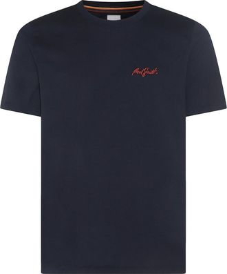 Paul Smith Navy Blue And Red Cotton T-Shirt