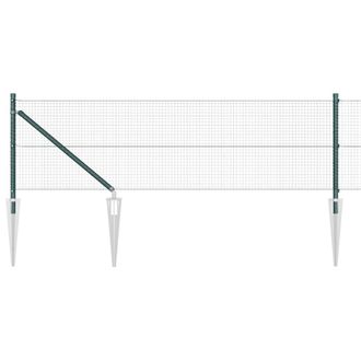 Berkfield Home Welded Wire Fence with 7 Spike Posts Green 0.6x10 m Steel