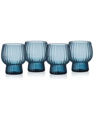 Mikasa Phoebe Optic Double Old Fashioned Glasses, Set Of 4