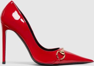 Gucci Womens Donna Pump, Red, Leather