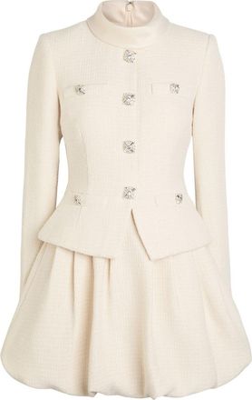 Self Portrait Tailored Boucl&eacute; Mini Dress - Cream - 10 (UK10 / S)