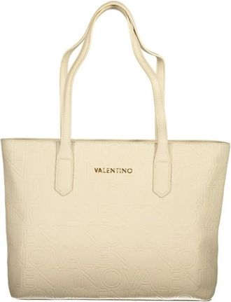 Valentino Tassen, Dames, Beige, ONE Size, Embossed Logo Tote Bag
