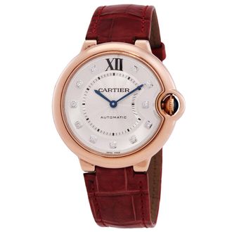 Cartier Pre-owned Cartier Ballon Bleu Silver Diamond Dial 18kt Pink Gold Ladies Watch WJBB0010