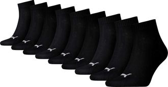 Puma 251015 UK 9-11 Unisex Quarter Socks (3 Pair Pack) black