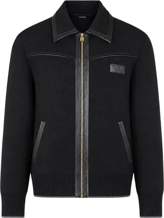 Amiri WOOL BOMBER JACKET WITH LEATHER INSERTS - Amiri - Man