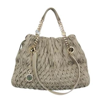 Bulgari Pre-owned Shoulder Bag - Dames - Pre-owned - Grijs - Maat: ONE Size Leer