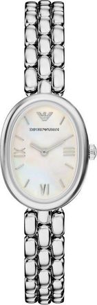 Emporio Armani Small Sinfonia Mother-of-Pearl Bracelet Watch, 22mm x 28.2mm in Silver at Nordstrom