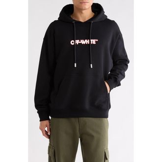 Off-white Round Logo Skate Cotton Graphic Hoodie in Black-White at Nordstrom Rack, Size Xx-Large