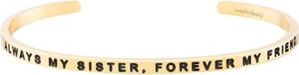 Mantra Always My Sister, Forever My Friend bracelet in Yellow Gold at Nordstrom