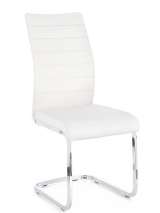 BIZZOTTO Silla de comedor de piel sint&eacute;tica, blanco