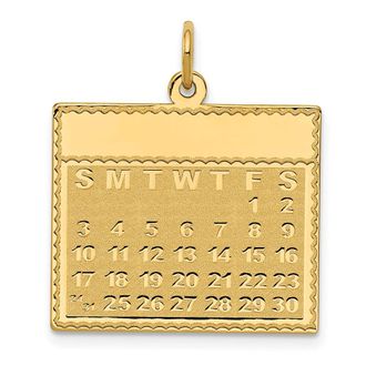 Diamond2Deal 14k Yellow Gold Friday the First Day Calendar Pendant