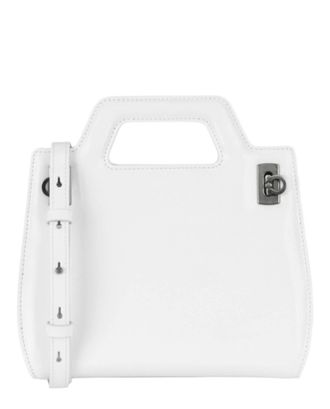 Ferragamo Womens Mini Wanda Leather Top-Handle Bag In White